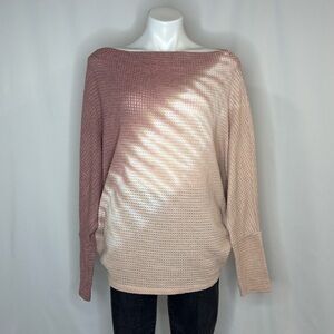 BKE Women's Ombre Sweater - Mauve and Cream, Large